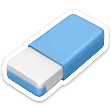A single white eraser with blue wrap sticker