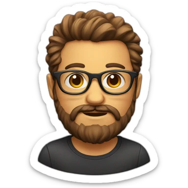 a sweet  with glasses and a big beard sticker