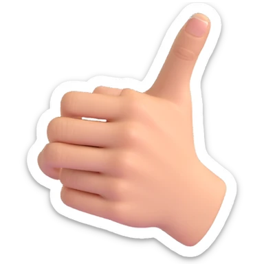 back of hand, ring and index fingers extended, middle finger bent, thumb and pinky not visible, clear and simple sticker