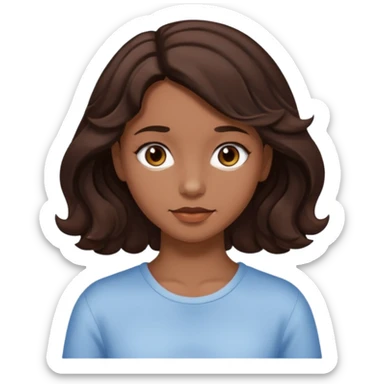 Short hair until shoulders wavy dark brown and with perçems and a soft look but girl more y2k sticker