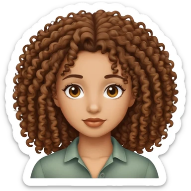 a mixed girl with 3a curly hair sticker