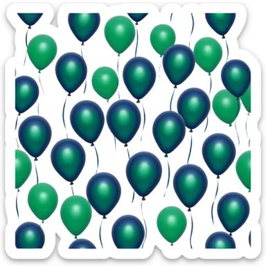 many of deep green and navy blue Baloons 4K sticker
