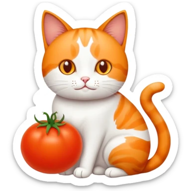 Cat with tomat sticker