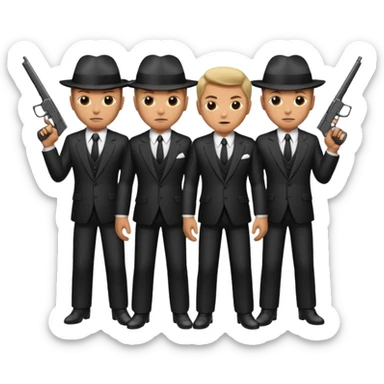 4 mafia members guns sticker