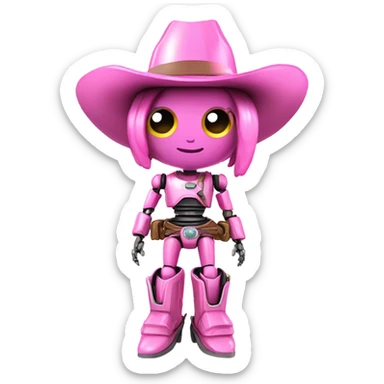 Pink cowgirl bots sticker
