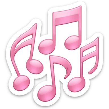Soft pink notes of music sticker