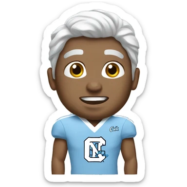 White male wearing North Carolina Tar Heels sticker