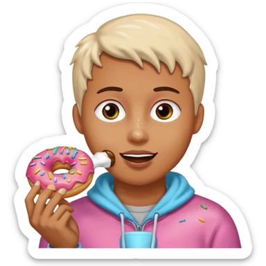 eating donuts sticker