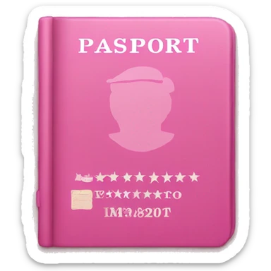 Pink American passport  sticker