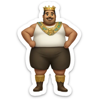 Fat short king Hispanic (make the emoji have legs included) sticker