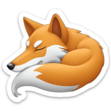 Un loup qui dort avec un renard  sticker