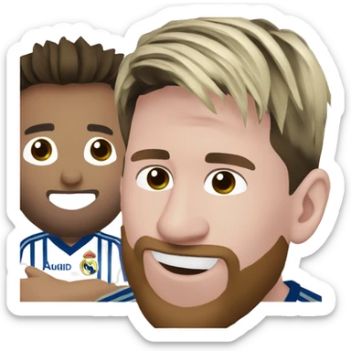 Messi with a Real Madrid  sticker