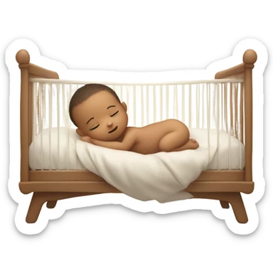 Baby in a crib  sticker
