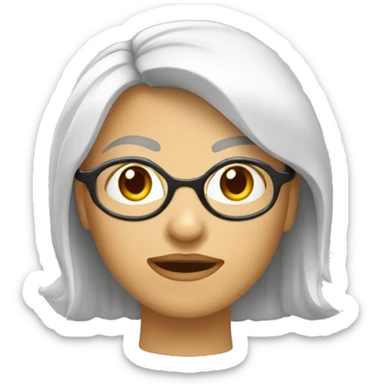 garota branca de óculos com cabelo cacheado curto sticker