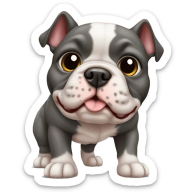 Cachorro American bully com fone de ouvido  sticker