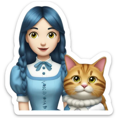 alice in wonderland and the cat sticker