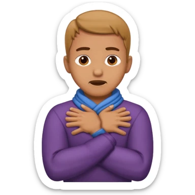 Man with hands gripped around neck crossed like he is choking sticker