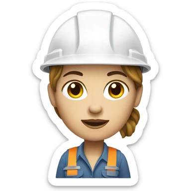 woman builder, white skin sticker