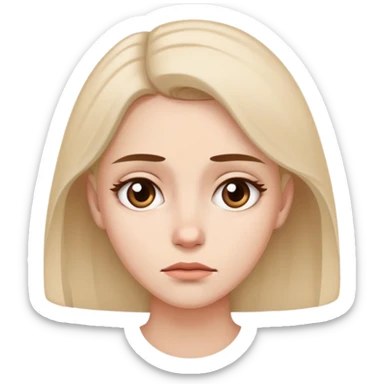 Show the woman who is so sad and angry about herself inside but have kindly face outside  sticker