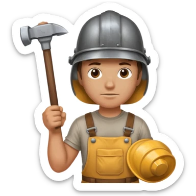 An emoji representing the ironman challenge for an Albion Online mmorpg player who crafts everything themselves the hard way, and does not buy or sell items in-game. sticker