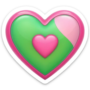 Verde e rosa cuore sticker