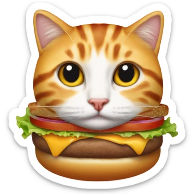 Burger on a cat sticker