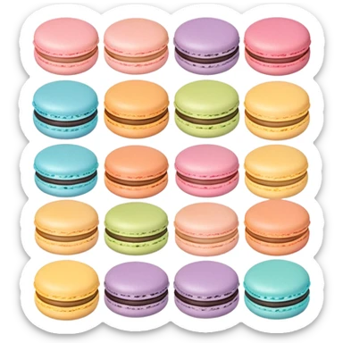 macaroons with pastel colors  sticker