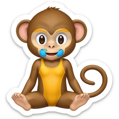 Monkey in a bathing suit sticker