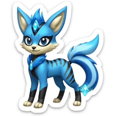 Shiny Furry Anthro Meloetta-Zeraora-Protogen-Primagen-Pokémon-Fakémon-creature sticker