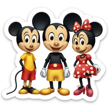 Mickey and Minnie Mouse sticker