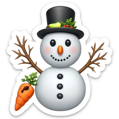 A basic snowman sticker