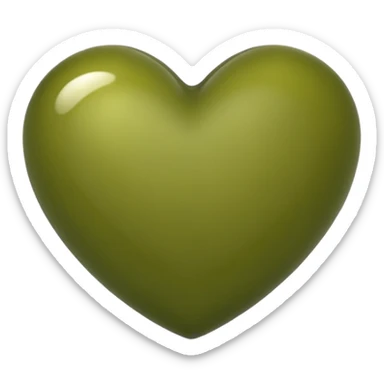 olive green heart  imogjies sticker