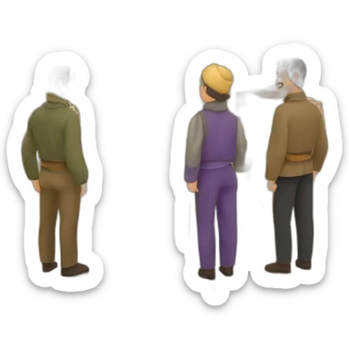 Una pareja de hombres observando la Alhambra de Granada sticker