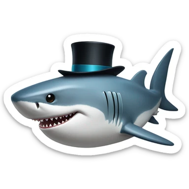 Shark with a top hat sticker