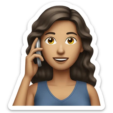 Brunette Woman talking on her cellphone sticker
