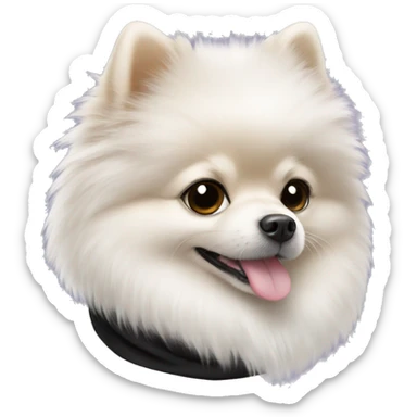 White pomeranian with black scarf  sticker