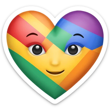 Heart eye emoji with pride flags instead of the hearts sticker