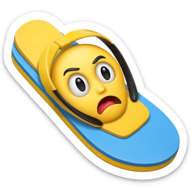 Angry emoji holding flip flop sticker