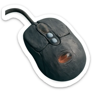 claymation style gaming mouse sticker