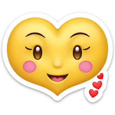 Wink face with heart eye sticker