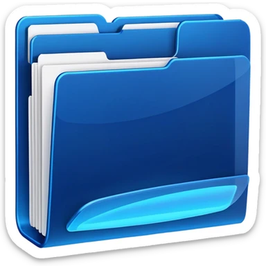 dark blue neon file folder sticker