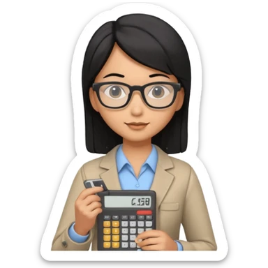 insurer audit person with a calculator 3d render sticker
