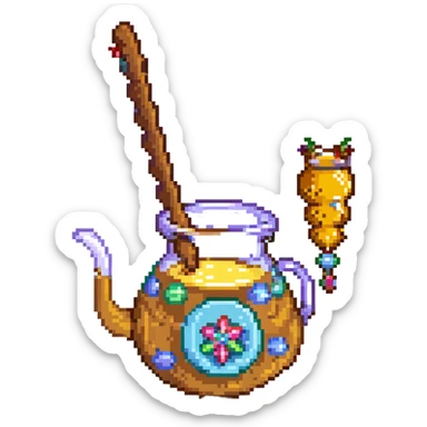 A candy-themed alchemist with caramel pipes, sugar-glass beakers, and honey-dripping mixers. The lab glows with syrupy hues and sticky textures. Interface buttons look like jelly beans, sliders resemble licorice sticks, and transitions melt like chocolate. sticker