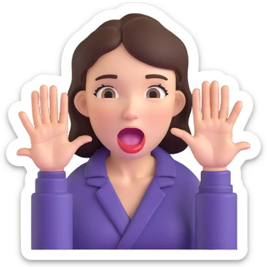 woman with drooling face and hands reaching for food, showing strong hunger sticker