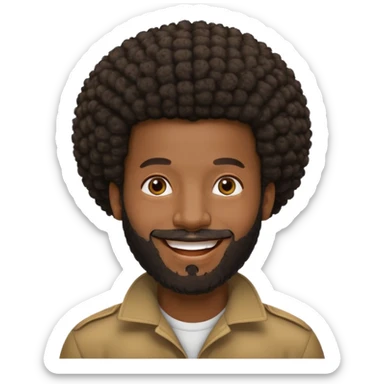 afro barbe tete chauve sticker