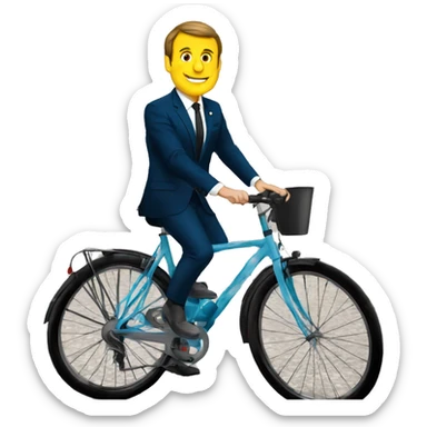 Macron en vélo  sticker