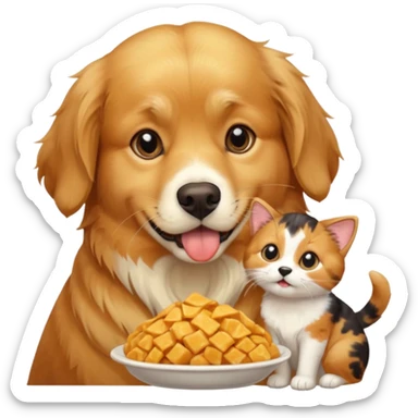 Dog eating cat sticker