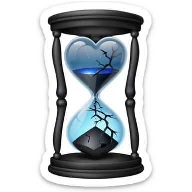 emo heart with night sky and dark hourglass sticker
