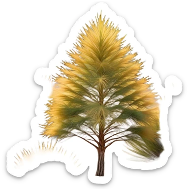 Cinematic Realistic Allocasuarina Emoji, Tall and elegant, with long, needle-like foliage that gives the tree a fine, wispy appearance. The tree’s soft, golden-brown color adds warmth to the landscape. Soft glowing outline, capturing the essence of Australian beauty, strength, and serenity in an allocasuarina tree! sticker