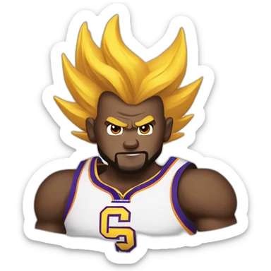 Lebron james as a super saiyan sticker